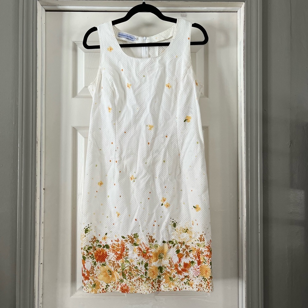 Sagrario Moreno (store in Madrid) Floral White Sleeveless Dress